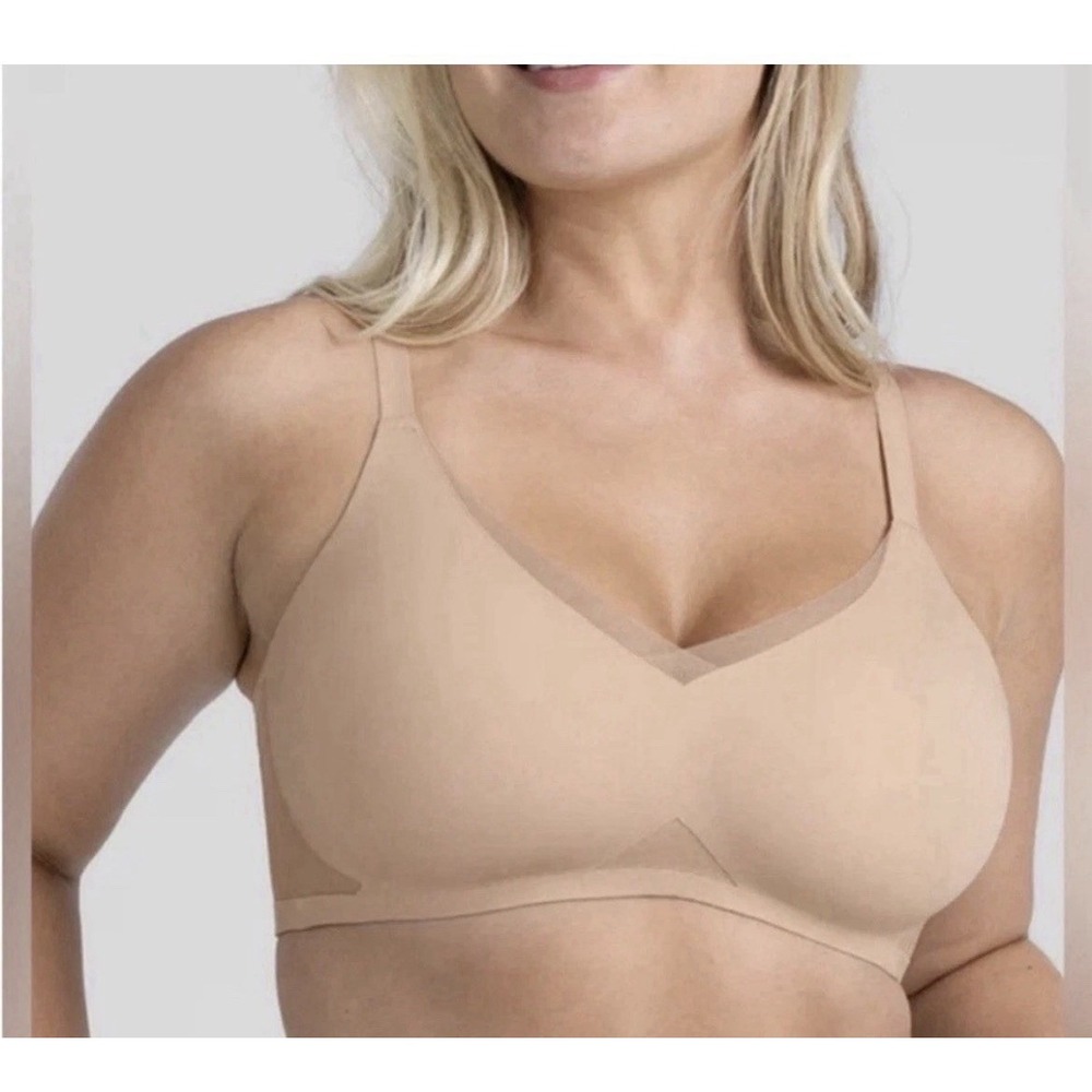 Honeylove CrossOver Wireless Bra Sand XL (38D/DD/E) $69 EUC